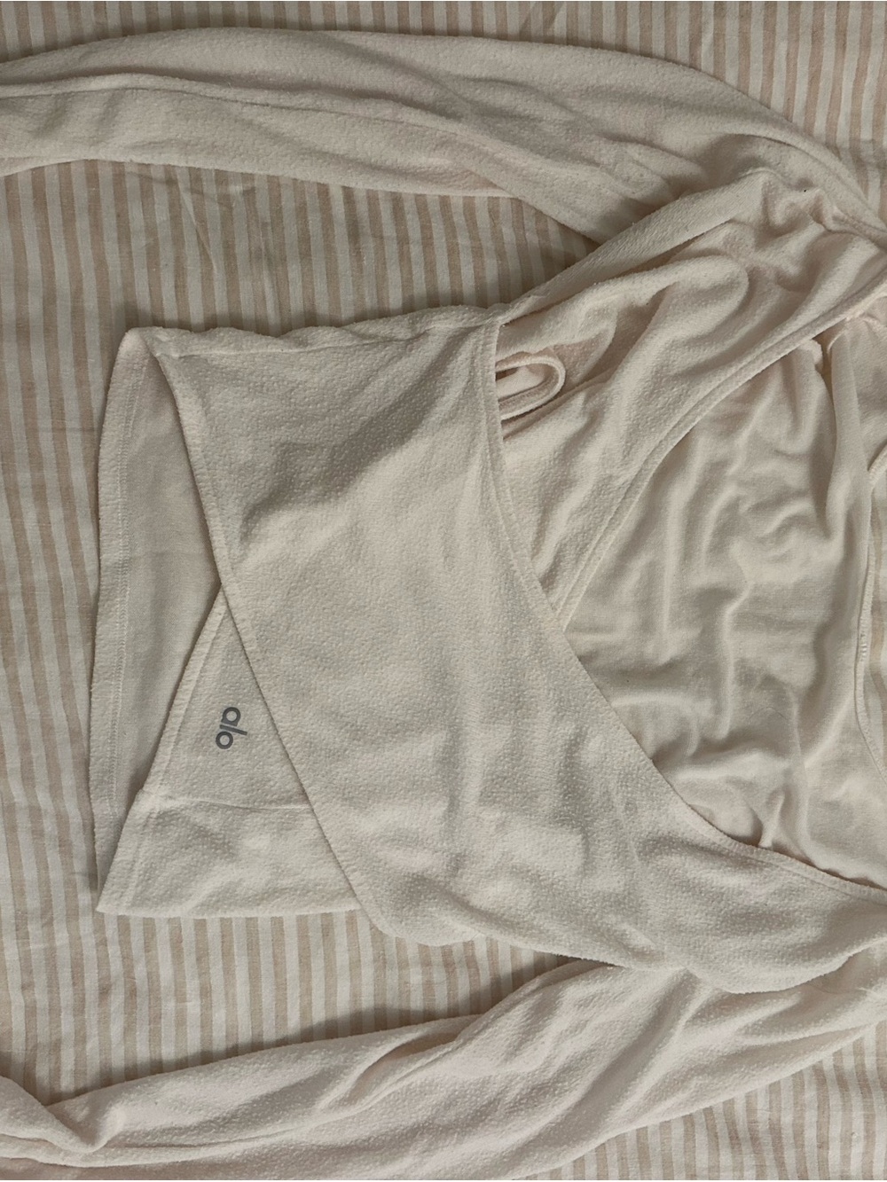 ALO Yoga Cream Wrap-Front Long Sleeve Top